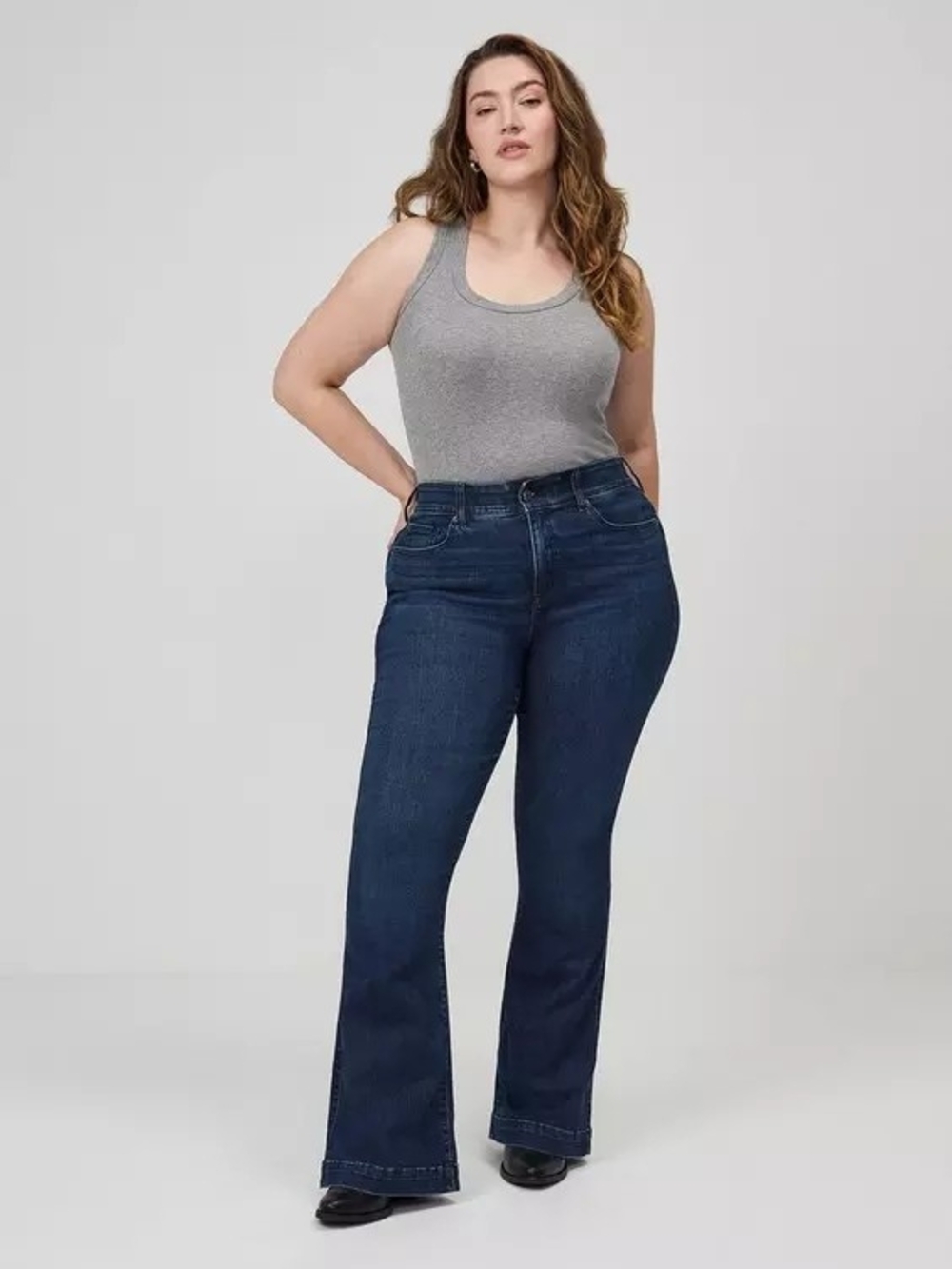 Torrid Bombshell Flare High-Rise Dark Blue Women's Jeans 90s Revival Casual Chic
